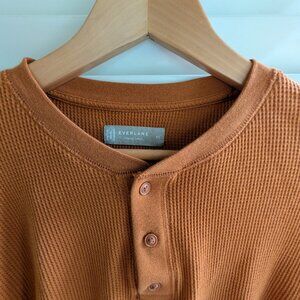 Everlane waffle thermal henley cropped pumpkin color
